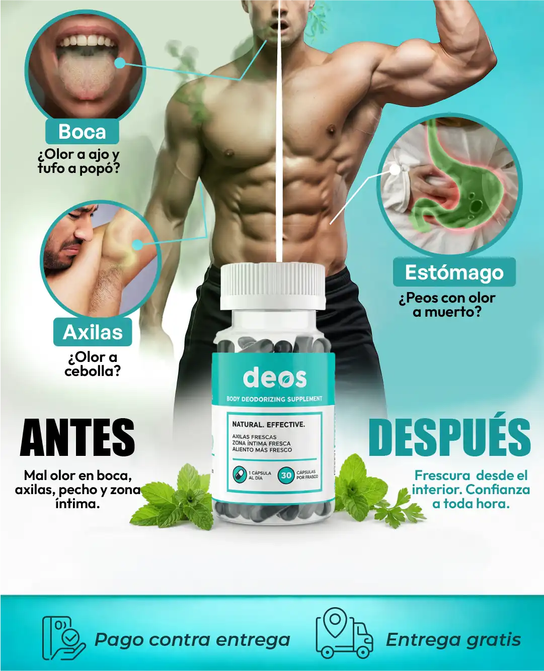 DEOS Suplemento Desodorante - Frescura de Cuerpo Completo